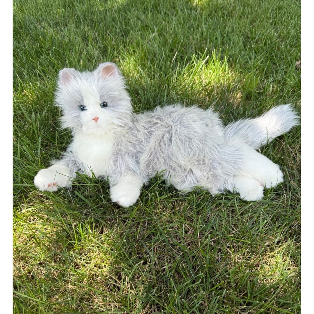 Hasbro Joy for All Companion Pet -Gray & White Interactive Therapy Cat "Tested"